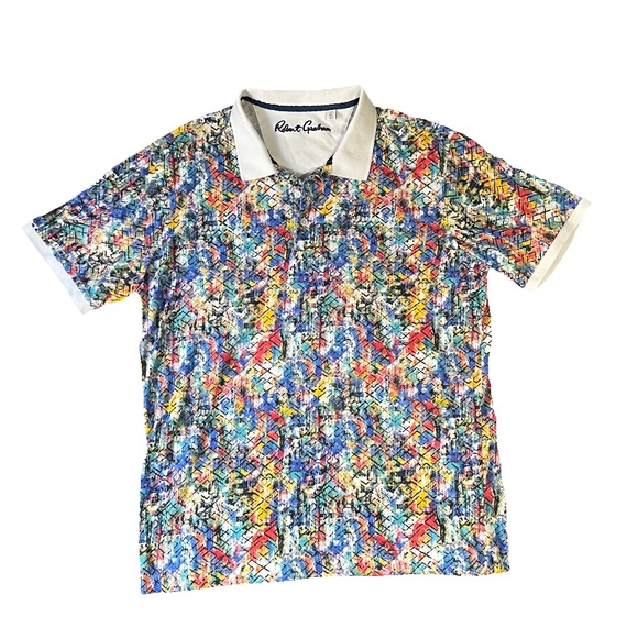 ROBERT GRAHAM SENTOSA MEN’S POLO SHIRT XL Multiple Colored Limited RARE $128 new - Picture 1 of 4
